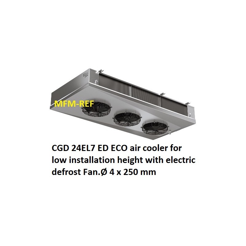 ECO: CGD 24EL7 ED CO2 air cooler for low installation height Fin spacing: 7 mm