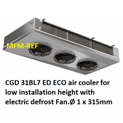 CGD 31BL7 ED CO2 ECO refroidisseur d'air pour une faible hauteur d'installation d'ailettes: 7 mm avec dégivrage électrique