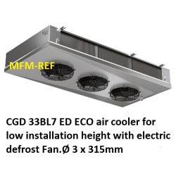CGD 33BL7 ED CO2 ECO refroidisseur d'air pour une faible hauteur d'installation d'ailettes: 7 mm Avec dégivrage électrique