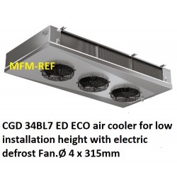 CGD 34BL7 ED CO2 ECO refroidisseur d'air pour une faible hauteur d'installation d'ailettes: 7 mm avec dégivrage électrique