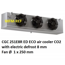 CGC 251E8R ED CO2 ECO air cooler Fin spacing: 8 mm with electrical defrost