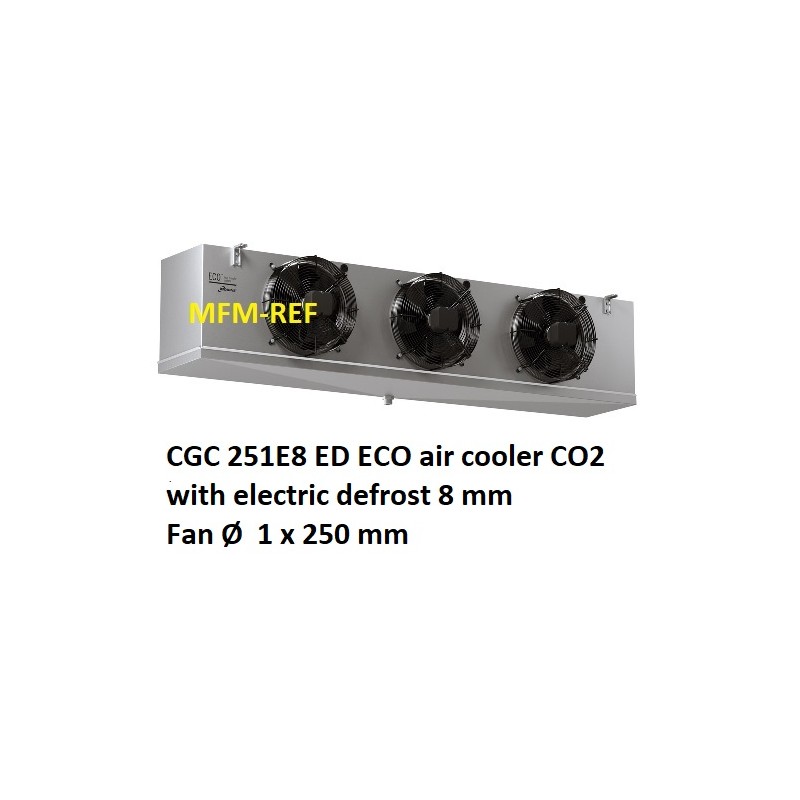 ECO: CGC 251E8 ED CO2 Luftkühler Lamellenabstand: 8 mm