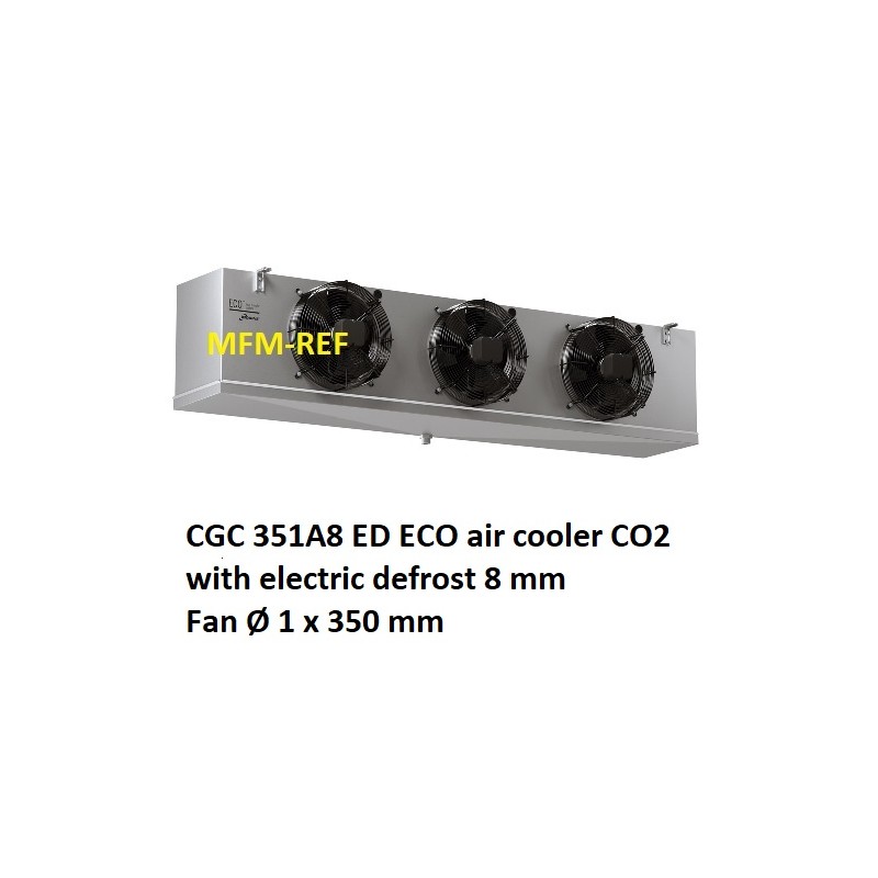 ECO: CGC 351A8 ED CO2 air cooler Fin spacing 8mm with electric defrost