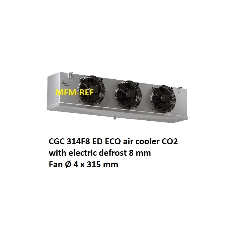 ECO: CGC 314F8 ED CO2 luchtkoeler - condensor: Lamelafstand 8 mm met elektrische ontdooiing