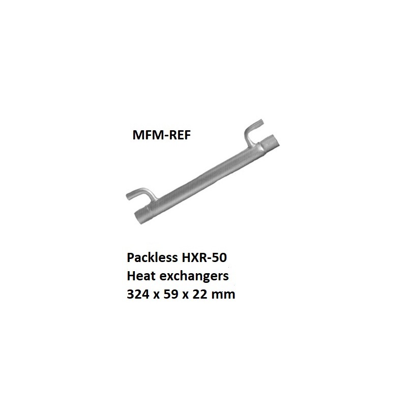 HXR-50 Packless warmtewisselaars 324 x 59 x 22 Materiaal : koper