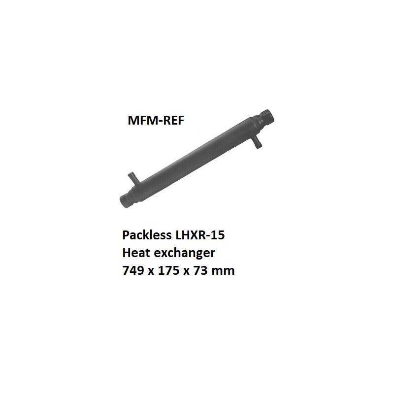 Packless LHXR-15 trocador de calor 749 x 175 x 73
