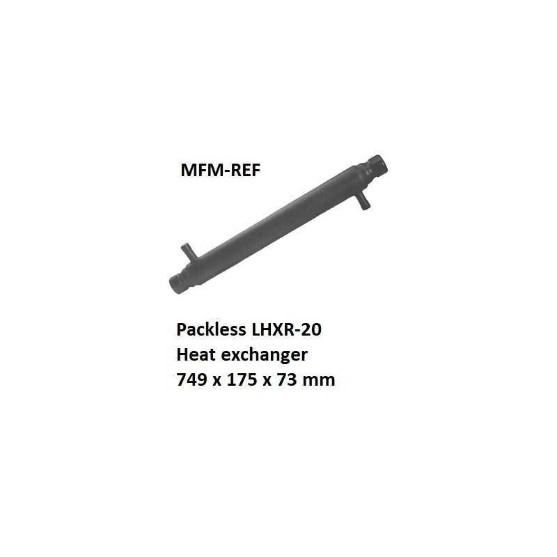 Packless LHXR-20 trocador de calor 749 x 175 x 73