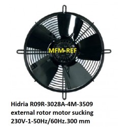 R09R-3028A-4M-3509 Hidria ventilator met externe rotormotor zuigend 230-1-50Hz/ 60 Hz