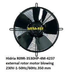 R09R-3530HP-4M-4237  Hidria ventilador motor de rotor externo, que sopla 230V-1-50Hz/60Hz.  350 mm