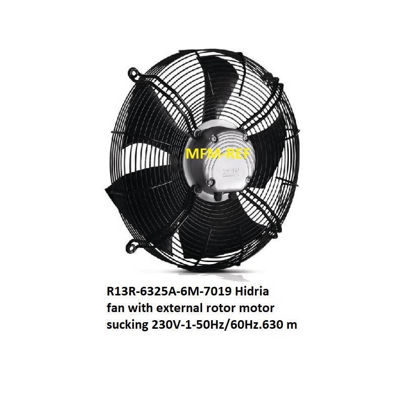 R13R-6325A-6M-7019 Hidria  ventilador com rotor externo motor chupando