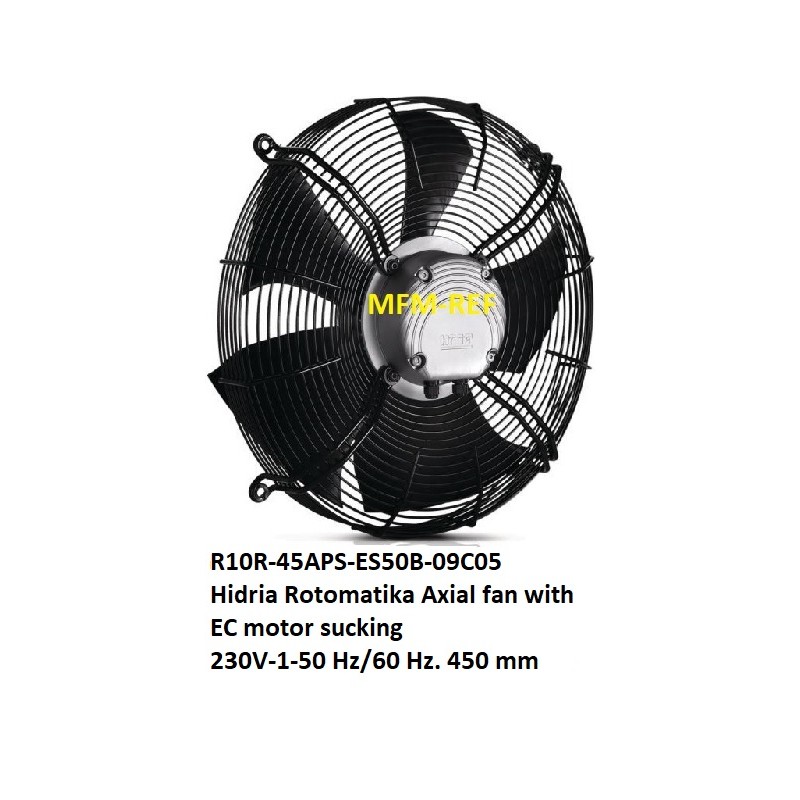 R10R-45APS-ES50B-09C05 Hidria Rotomatika Axiale ventilator EC motor zuigend