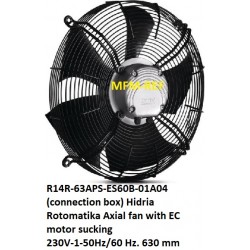 R14R-63APS-ES60B-01A04 (connection box) Hidria Rotomatika Axial fan with EC motor sucking