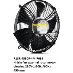 R13R-4530P-4M-7039 Hidria ventilateur moteur à rotor extérieur, soufflant 230V-1-50Hz/60Hz.  450 mm