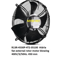 R13R-4530P-4T2-35100 Hidria  ventilador com rotor externo motor chupando 400V/3/50Hz. 450 mm