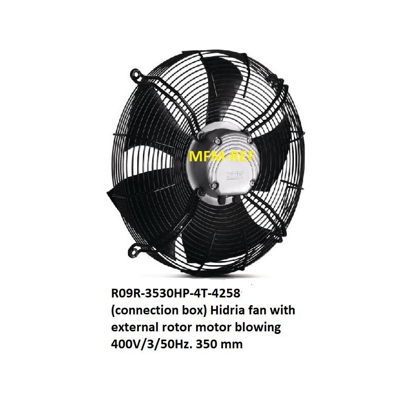 R09R-3530HP-4T-4258 (connection box) Hidria fan with external rotor motor  blowing 400V/3/50Hz. 350 mm