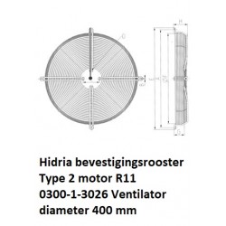 type 2 motor R11 Hidria﻿ ﻿bevestiging rooster plaat bevestiging