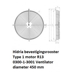 type 1 motor R13 450mm Hidria mounting grid plate mounting