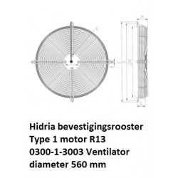 type 1 motor R13 560mm Hidria mounting grid plate mounting