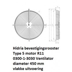 Hidria type 5 motor R11 450mm bevestiging rooster, vlakke uitvoering
