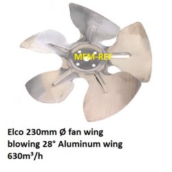 230mm Elco aile de ventilateur  28° 630m³/h