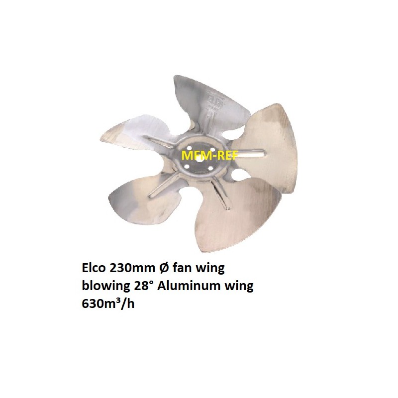 230mm Elco ventilatorvleugel blazend Aluminium