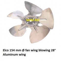 154mm Elco ventilatorvleugel 28° blazend, zuigt aan over motor