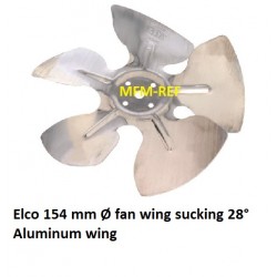 Elco 154 mm Ø ventilatorvleugel zuigend ( over motor blazend ) 28°