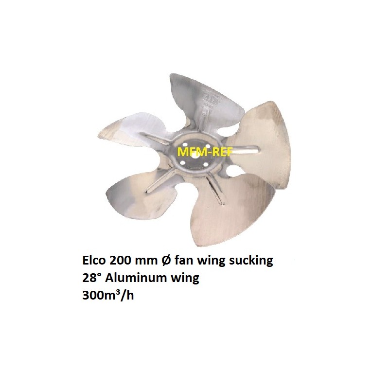 Elco 200 mm ventilator vleugel 300m³/h (over motor blazend)
