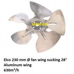 Elco 230mm Ø Ventilator-Flügel Flügel-Lüfter saugen 28° (über dem Motor pusten)630m³/h