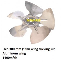 Elco 300mm Ø aile de ventilateur 28° Fan d'aile sucer, (sur le moteur soufflant) 1400m³/h