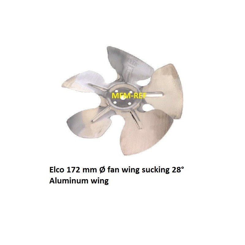 172mm Elco ventilator vleugel Zuigend 28° Elco, EMI, EBM-Papst, Ma-Vib