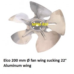Elco 200 mm Ventilador 22° de ala chupando (sobre el motor soplado)