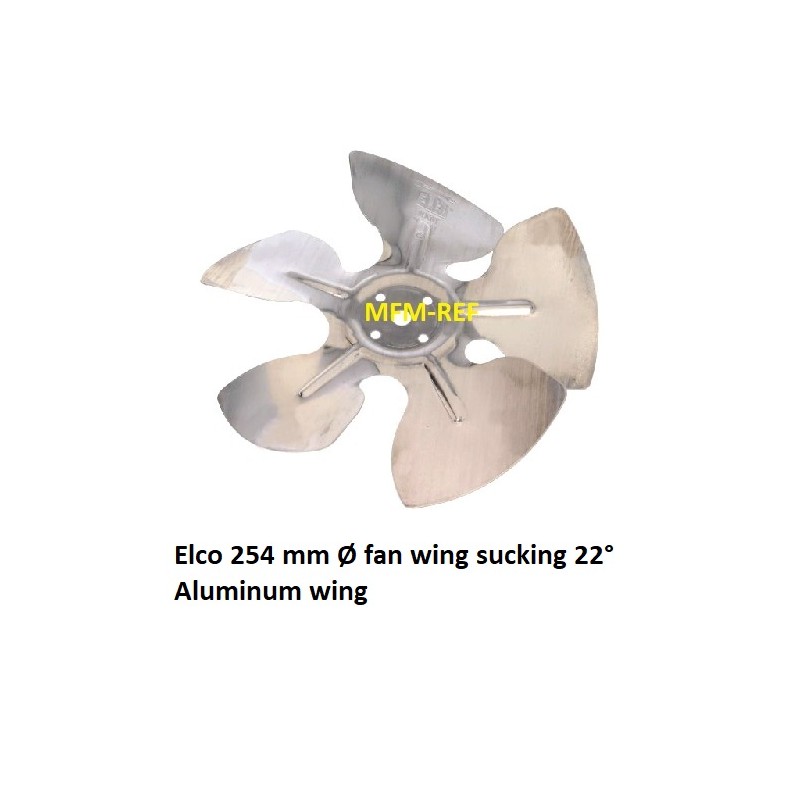 254mm Elco ventilator vleugel blazend over motor 22° universeel