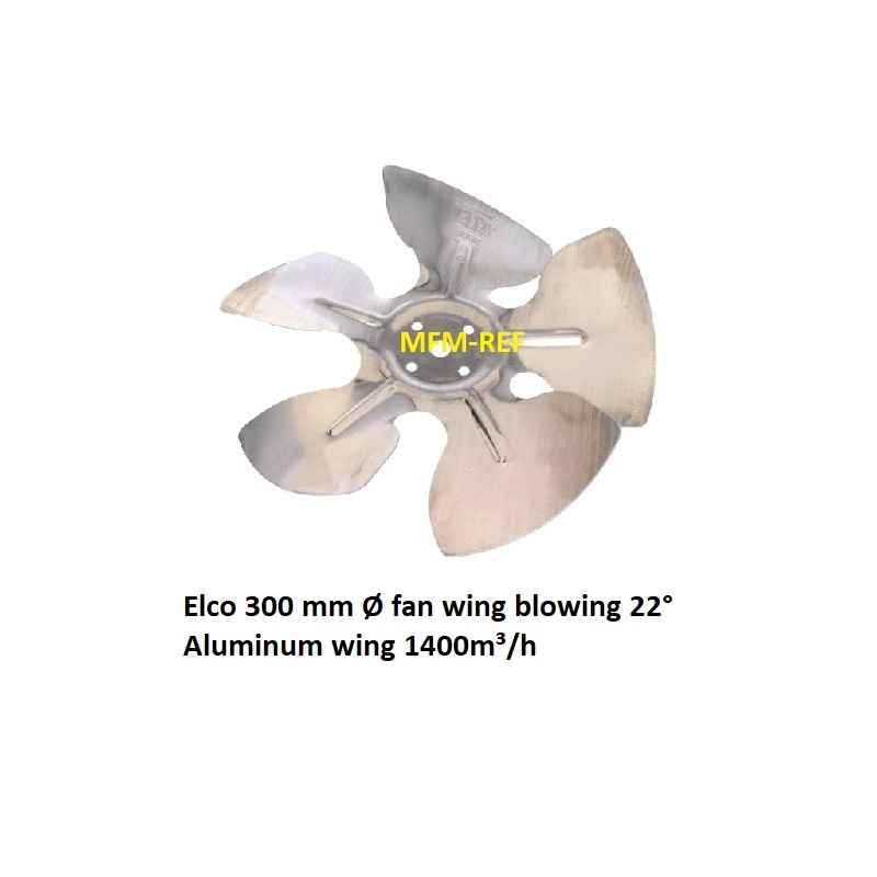 300mm Elco Ventilador de asa soprando 1400m³/h 22° EMI, EBM-Papst, Elco