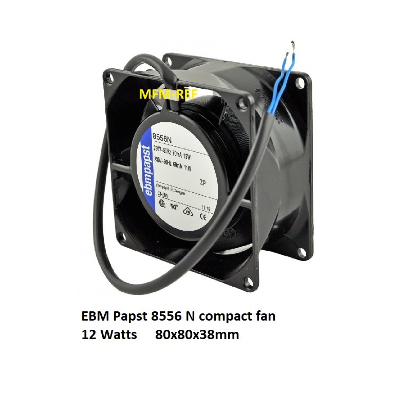 8556 N EBM Papst ventilador compacto 12 Watt 80x80x38