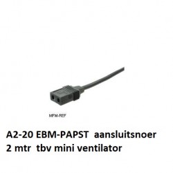A2-20 EBM Papst aansluitsnoer 2 mtr.  tbv mini ventilator