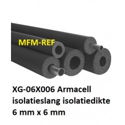 XG-06X006 Armaflex tuyau isolant, épaisseur d'isolation 6 mm x 6 mm