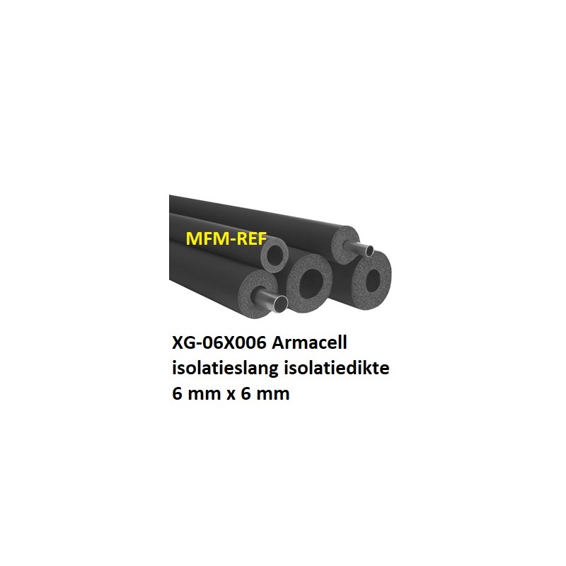 XG-06X006 Armaflex espessura de isolamento de tubos  6 x 6 mm