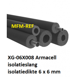 XG-06X008 Armaflex tuyau isolant, épaisseur d'isolation 6mm x 8mm