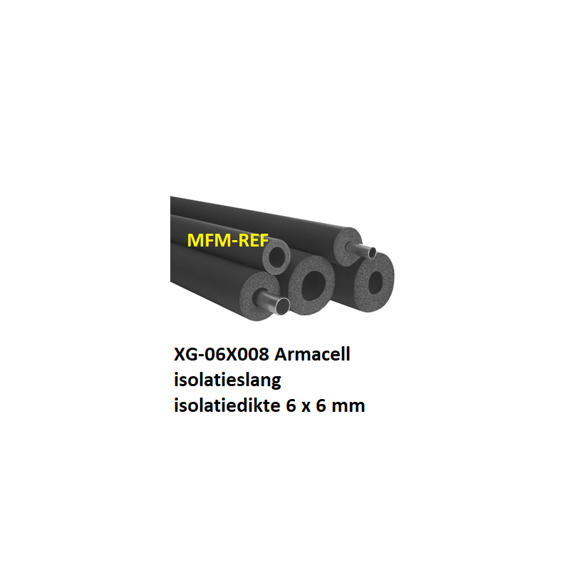 XG-06X008 Armaflex tuyau isolant, épaisseur d'isolation 6mm x 8mm