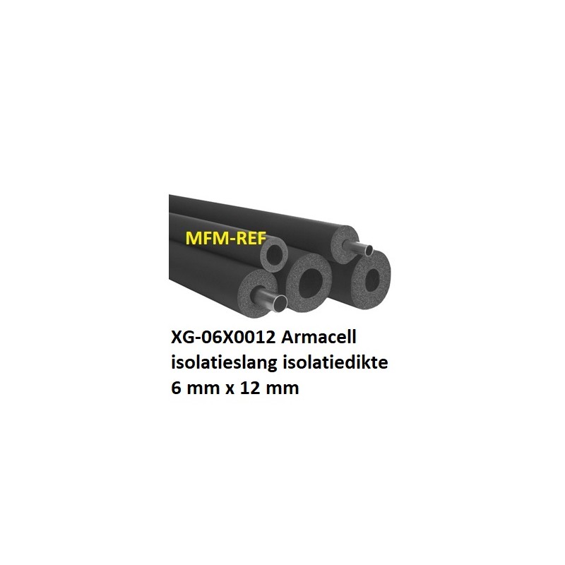 XG-06X012 ArmaFlex tuyau isolant épaisseur d'isolation 6mm x 12mm