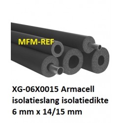 XG-06X015 Armaflex espessura de isolamento de tubos de isolamento 6 mm x 14-15 mm
