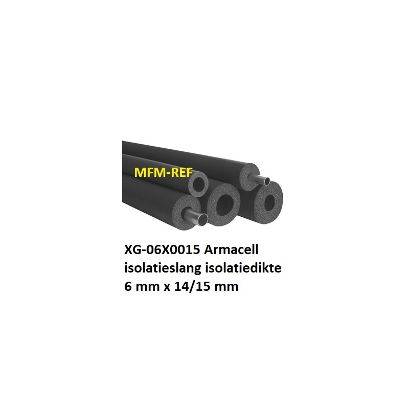 XG-06X015 Armaflex tuyau isolant, épaisseur d'isolation 6mm x 14-15mm