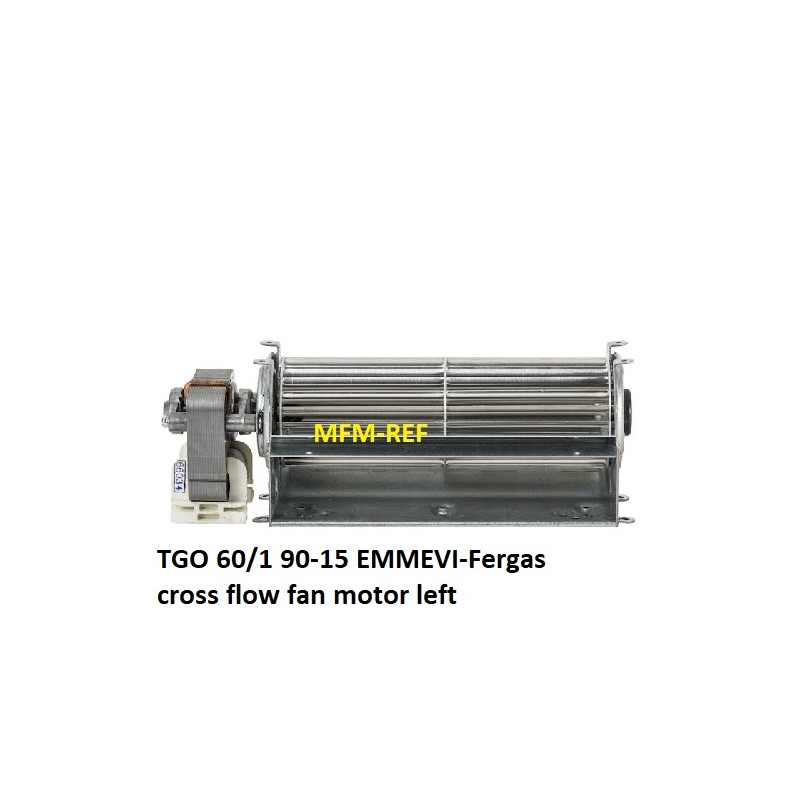 TGO 60/1 90-15  EMMEVI-Fergas dwarsstroom ventilator, motor links
