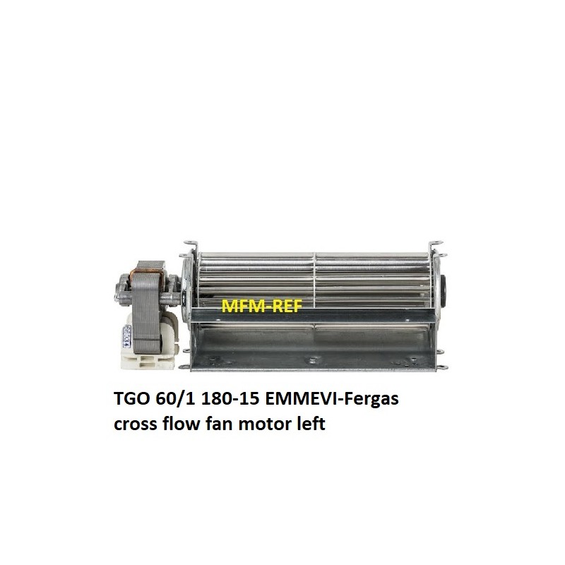 TGO 60/1 180-15Emmevi-Fergas motor de ventilador de fluxo cruzado à esquerda