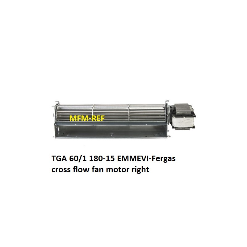 TGA60/1 180-15 EMMEVI-Fergas Motor recht Montage Querstrom-Lüfter moto