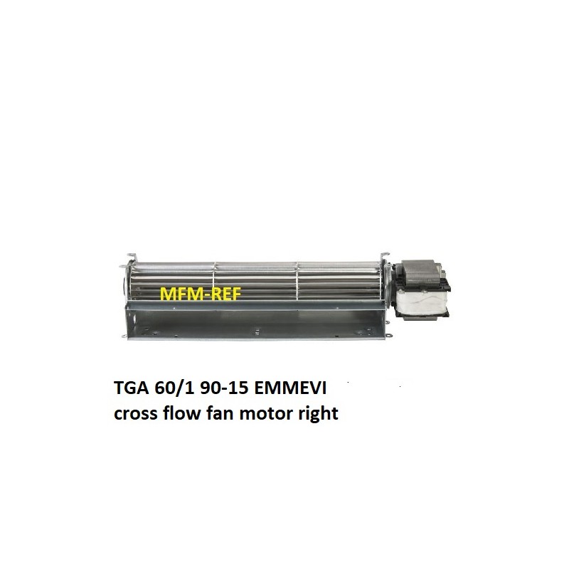 TGA 60/1 90-15 EMMEVI motor right-hand mounting cross-flow fan motor