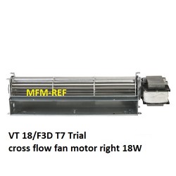 VT 18/F3D T7 Trial Croce portata ventilatore 18 Watt, a destra costruzione motore