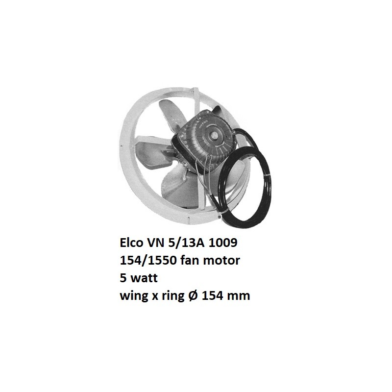 Elco Motor de ventilador VN5/13A 154/1550 1009 com anel metálico 154mm