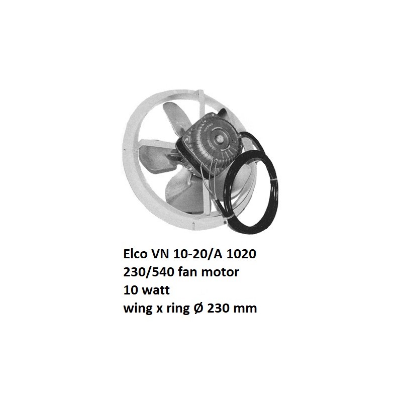 Elco VN10 20/A 1020 230/540 Lüftermotor 10W  mit Metallring Flügel x Ring 230 mm